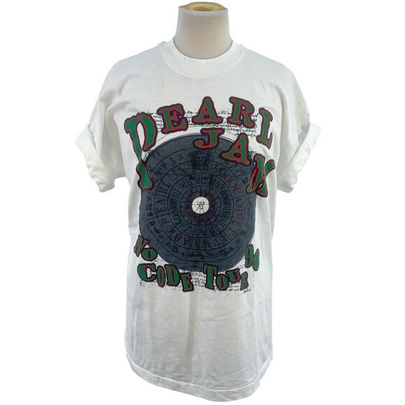 Vintage 90s Pearl Jam No Code Tour White T-Shirt Unisex XL Cotton Blend Preowned - Picture 1 of 7